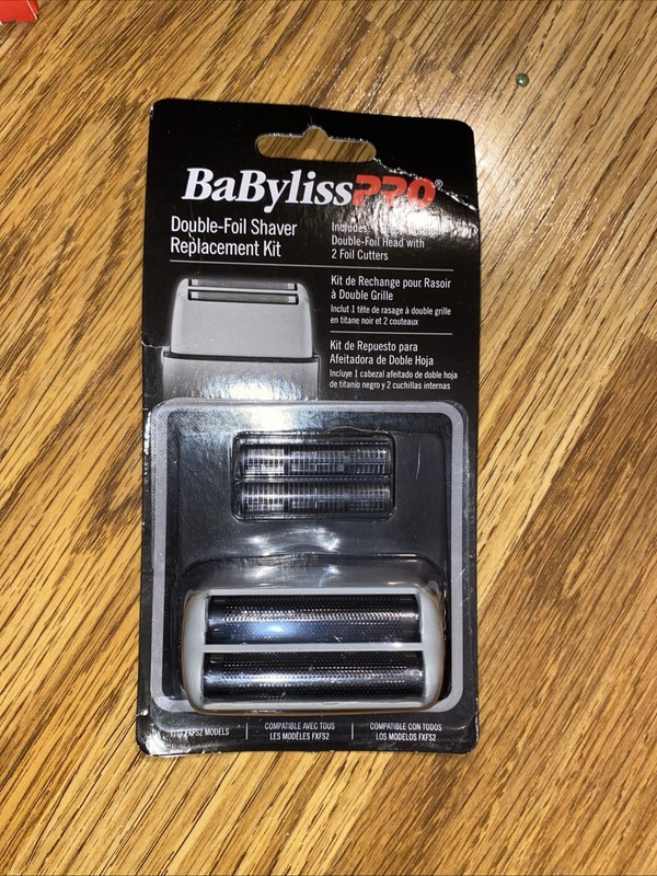BaByliss Pro FXRF2GY Replacement Double-Foil Head & 2 Cutters for FXFS2 Shaver