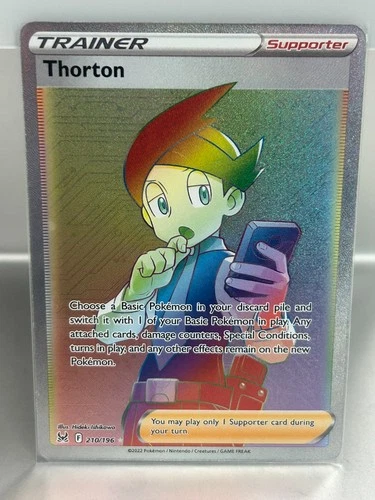 🌈🌈🌈 🌈Thorton (Rainbow) 210/196 Swsh11: Lost Origin Holo Pokemon TCG 🌈🌈🌈🌈
