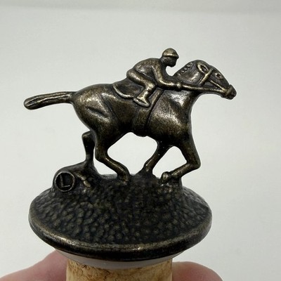 Blanton s Bourbon Whiskey Cork Bottle Stopper w/ Race Horse & Jockey Letter  L 