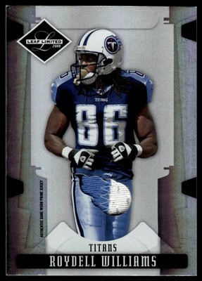 2008 Limited Roydell Williams Threads Prime Team Logo #/25 Titans SN,MEM
