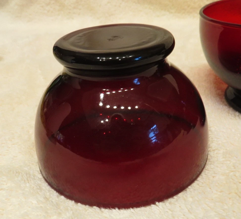 Set Of  4  Vintage  2 1/4" Anchor Hocking Royal Ruby  Sherbet / Fruit BOWLS - Image 2 of 2