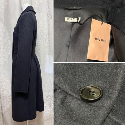Miu Miu Coat Size 38 Slim Fit Angora Virgin Wool Black Color | eBay