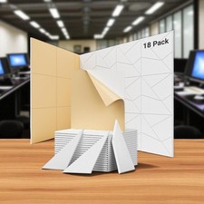 Sound Proofing Panels 18 Pack 30x30x0.9cm Self Adhesive Soundproofing Tile White