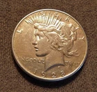 1928-S Peace Dollar - 90% Silver -Circulated