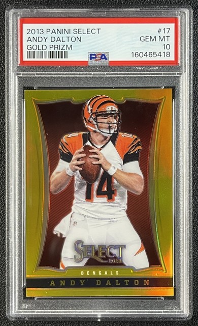 POP 1! ANDY DALTON PSA 10 2013 PANINI SELECT #17 GOLD PRIZM 8/10 BENGALS