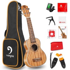 Ukulele Soprano Mahogany 21 Inch Professional Acoustic Ukelele Four String Wo...
