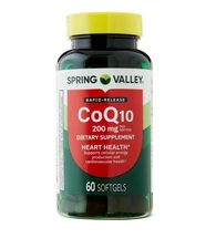 Spring Valley Rapid-Release CoQ10 200 mg Softgels 60 Count