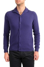Malo Optimum Men's Purple 100 Cashmere Cardigan Pullover Sweater