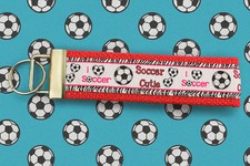 Muñequera Llavero Fútbol Cutie - Balón de Fútbol Rojo y Blanco para Jugadores, Entrenadores
