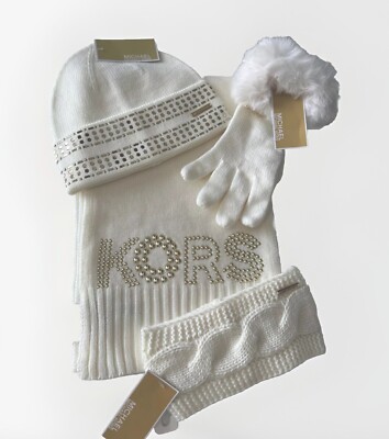 Michael Kors Scarf Hat Glove Set $272 Michael Kors 4-Piece Set