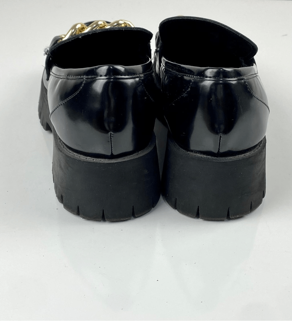 Guess Lug Sole Loafers Black Platform Chunky Shoes Women’s Size 10M Guess Chunky Platform Loafers Womens Size 10 M Black Slip On  main image 4
