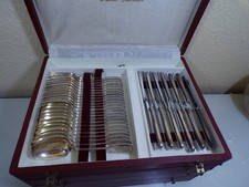 Orfevrerie Saint Medard Silberbesteck Perl 12 Pers. 108 Teile + 11 Vorleger TOP
