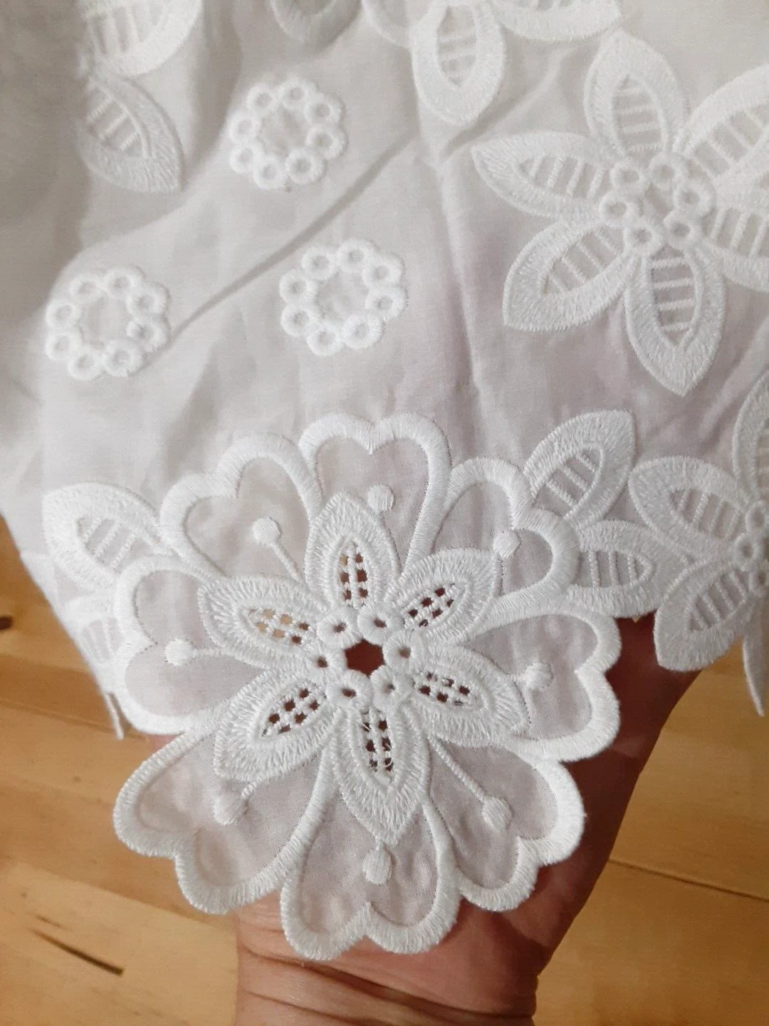 Abito a maniche corte boho bianco Kate Spade inglese a maniche corte taglia M