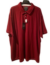 Jos A Bank Traveler Pique Polo Shirt Mens 4X 4XL Dark Apple Red White Stitch NWT
