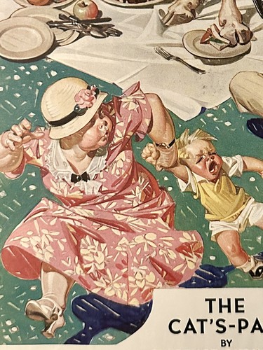 Leyendecker SATURDAY EVENING POST Cover AUGUST 26, 1933 COW JOINS THE PICNIC - Picture 3 of 15