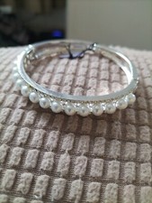 Image of Jon Richard Silver tone Faux Pearl Bracelet
