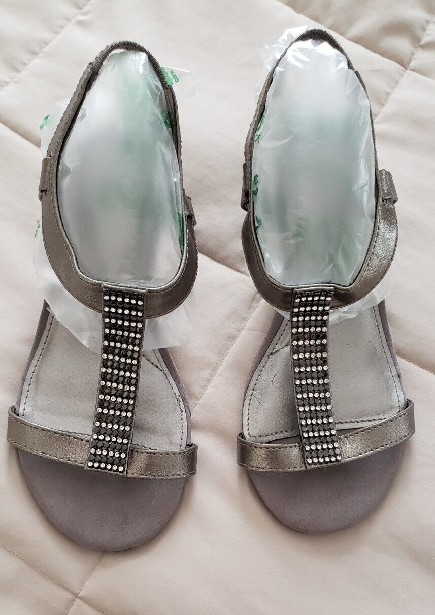 Silver women sandals 7W eBay