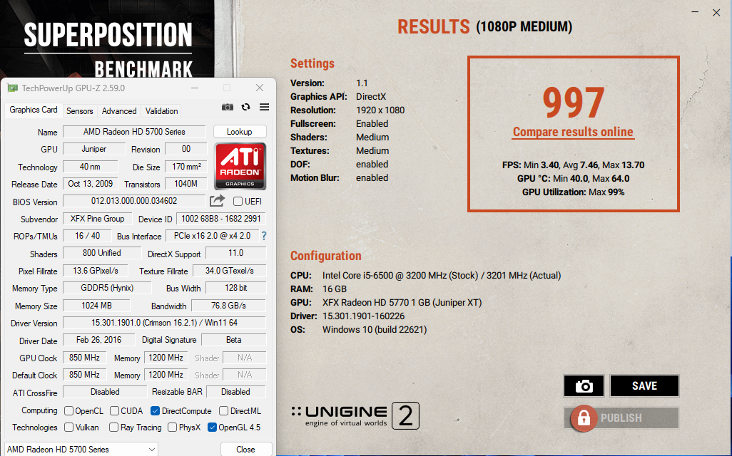 XFX ATI Radeon HD 5770 1GB HDMI DVI DisplayPort Graphics Card