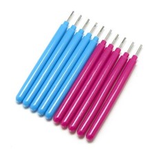 Stainless Steel & Plastic Slotted Quilling Tools Pink 10cm Pack Of 10