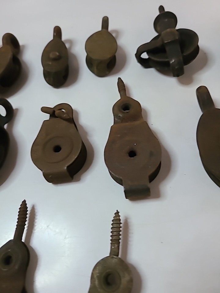 Lot Of 16 Vintage Metal Pulleys Small Estate Lot eBay