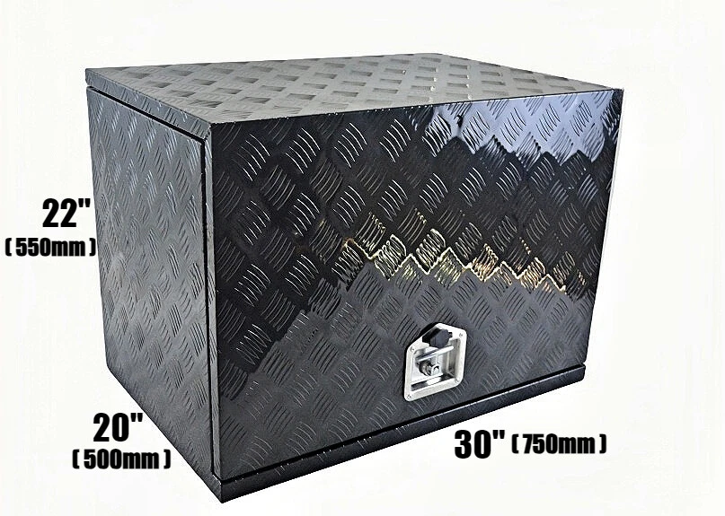 30"x20"x22" Aluminium Generator Tool Box Caravan Ute Generator Storage Black  - Image 2 of 4