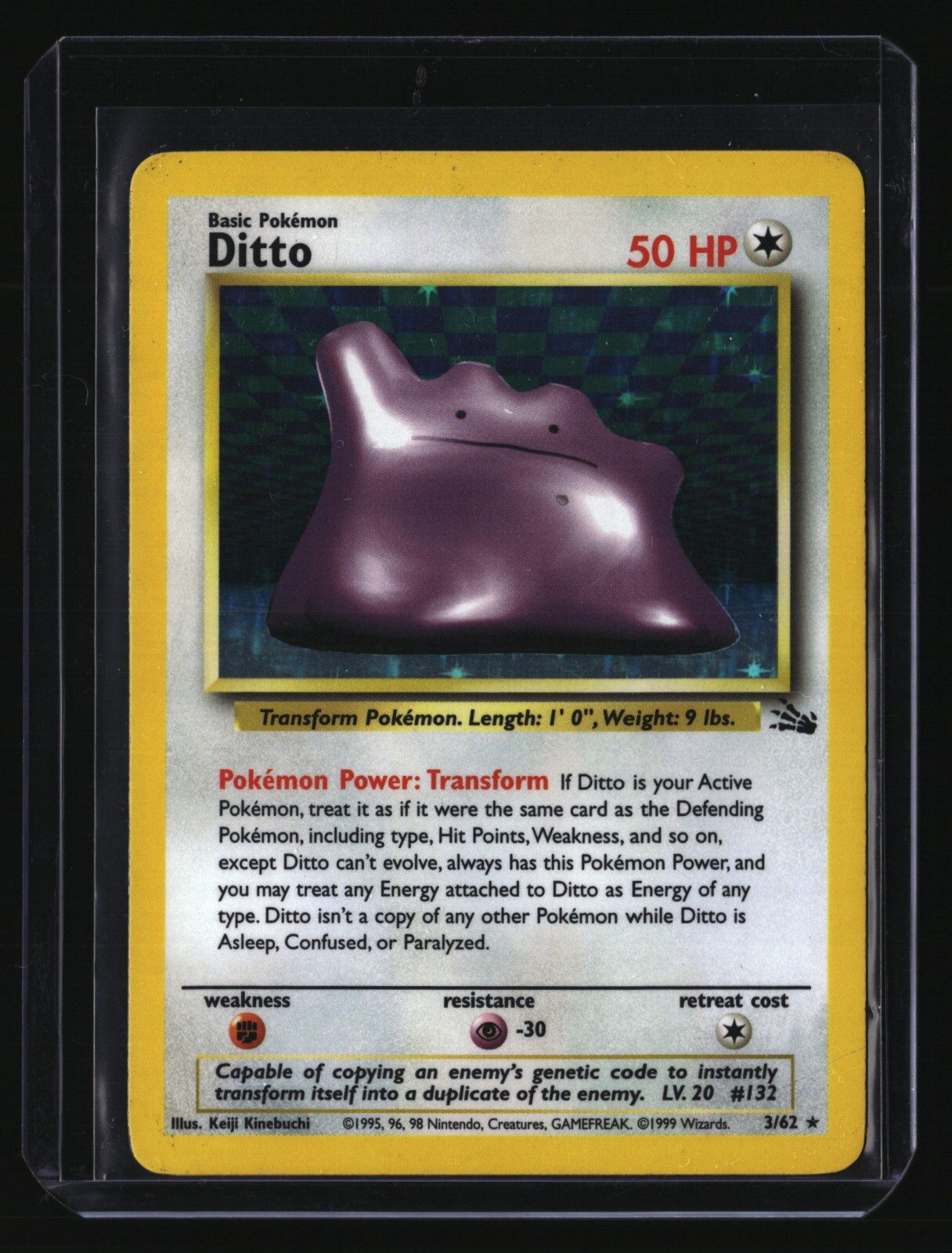 Pokemon DITTO 3/62 (Holo Rare) Fossil - LP/Light Play