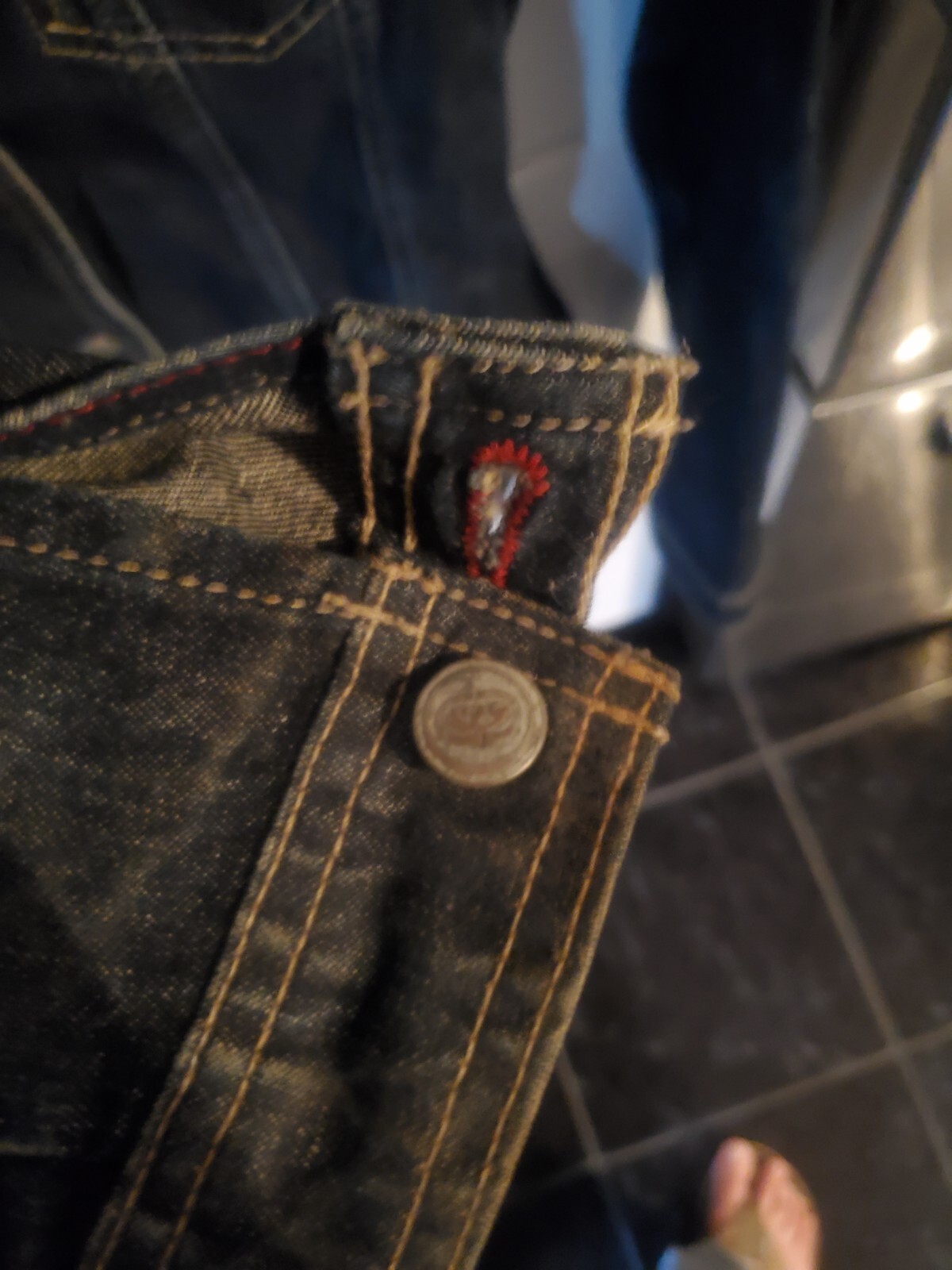 Echo red Denim Foundry Levi Jacket Size Medium - image 7