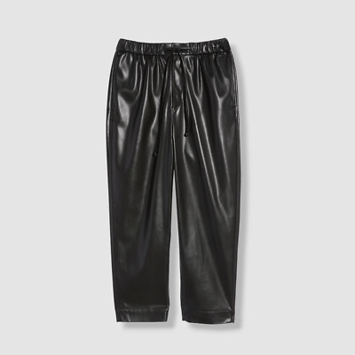 $525 Nanushka Mens Black Jain Faux Leather Pants Size S