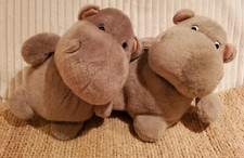Aurora Chunky Gray Silver Hippo Stuffed Animal Plush Toy Hippopotamus 2 Friends