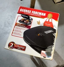 *NEW* George Foreman GR10B 2-Serving Classic Plate Electric Grill Black 36 Sq In