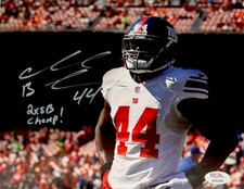 AHMAD BRADSHAW SIGNED, MULTIPLE INSCRIPTIONS 8x10 NFL NY GIANTS #44 PSA DNA AUTO