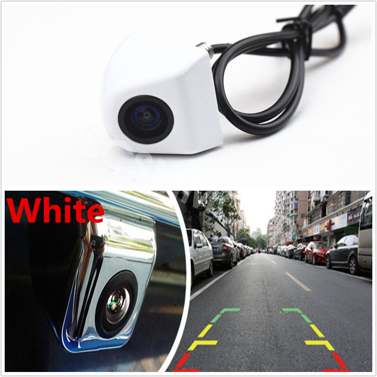 170 ° Car Reverse Parking Reverse Backup Camera Rear View Cam Night Vision White