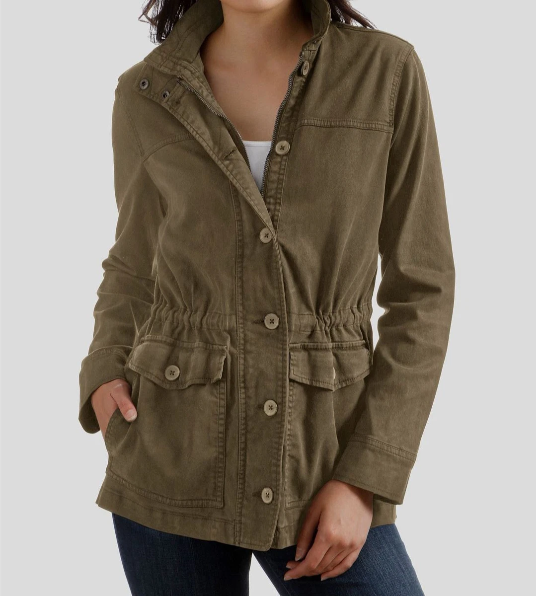 Women's green clearance military style jacket