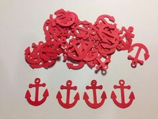 Nautical Anchors Confetti Lot of 150 Die Cuts Red 1" H