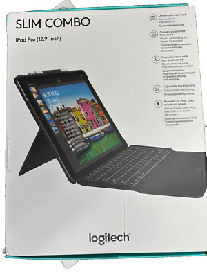 Logitech Y-B0010 Ipad pro 12.9 '' Dünn Kombo UK Tastatur Schutzhülle (Schwarz) B