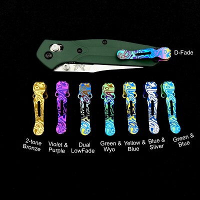 Titanium Deep Carry Clip (NO KNIFE) for Benchmade 940 - Flomascus pattern(s) USA