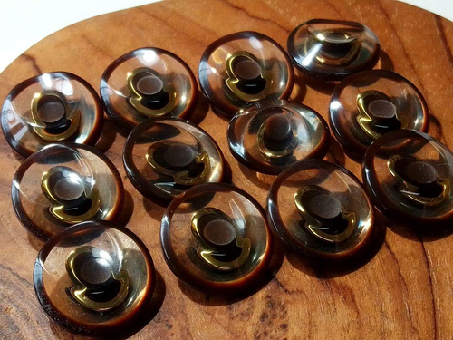 12pcs brown-colored 18mm bundle of resin buttons special vintage buttons - Picture 4 of 6