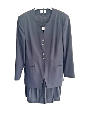 Alba Moda Damen Kostüm, Businessanzug, Jacke + Falten-Rock, Elegant, Gr. 19 blau - Bild 1 von 4