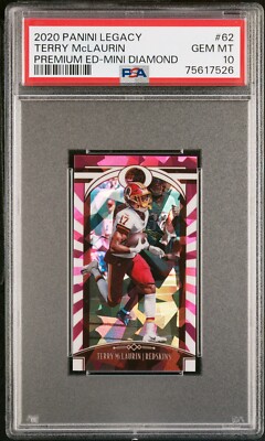 2020 Legacy Terry McLaurin Mini Diamond Ice /10 SSP Commanders #62 PSA ...