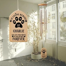 Dog Memorial Gifts Personalized Pet Wind Chime Gift for Loss Of Cat Dog Sympathy