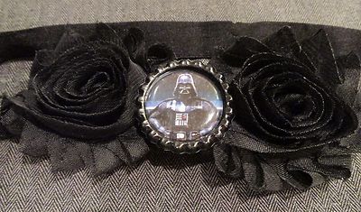 Star Wars Darth Vader Sith Lord Dark Black Headband Hair BLING BAND Shabby Rose