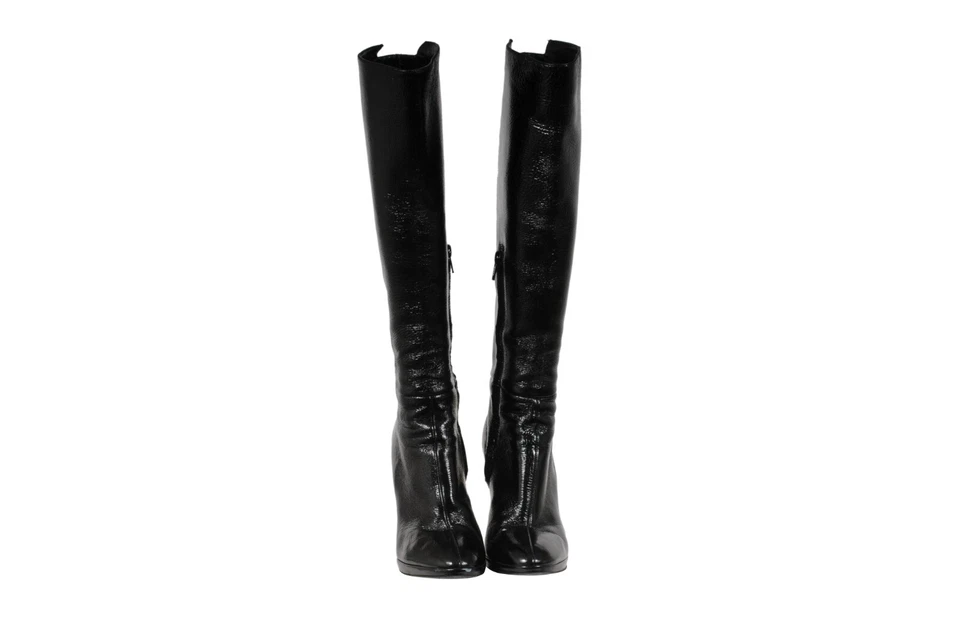 Botas hasta la rodilla Pierre Hardy para mujer talla US 8 EU 38 negras doradas charol botines Foto 2 de 4