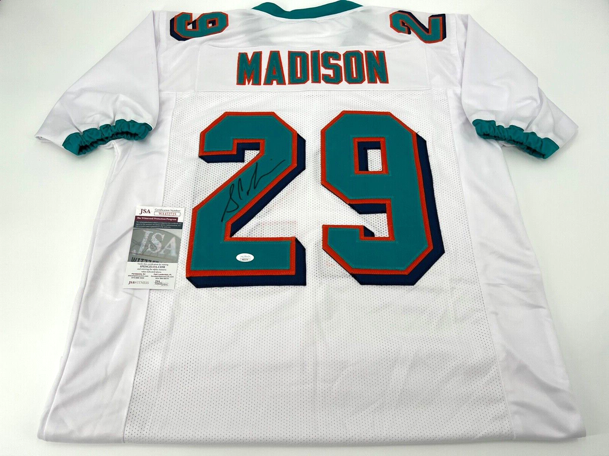 MIAMI DOLPHINS SAM MADISON SIGNED CUSTOM STITCHED WHITE JERSEY JSA