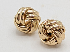 Gold Tone Knot Stud Earrings