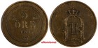 Sweden Oscar II Bronze 1891 5 Öre Mintage-374,000 large letters KM# 757 (17 877) — photo 1