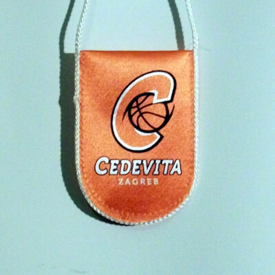 KK Cedevita Zagreb Match Worn Wimpel, 8 x 11 cm, Basketball Eurocup A1 Liga  Neu
