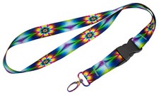 Country Brook Design  1 Inch Tie Dye Flowers Neck Strap Lanyard