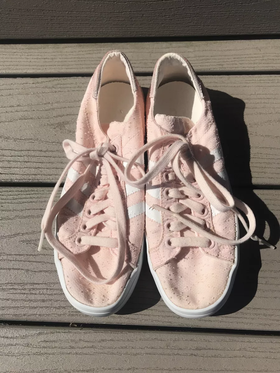 Adidas Women US 6.5 or 23.5cm Stan Smith Cloth Pink White Washed
