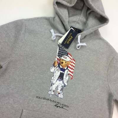 Ralph Lauren Fleece Graphic Hoodie Gris Men Sudadera Ralph Lauren