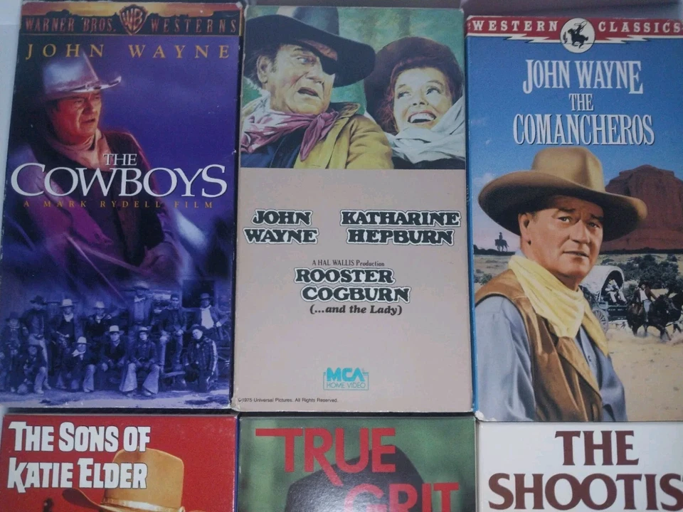 Лот из 7 видеокассет с Джоном Уэйном True Grit, El Dorado, The Shootist, The Cowboys - Изображение 3 из 4